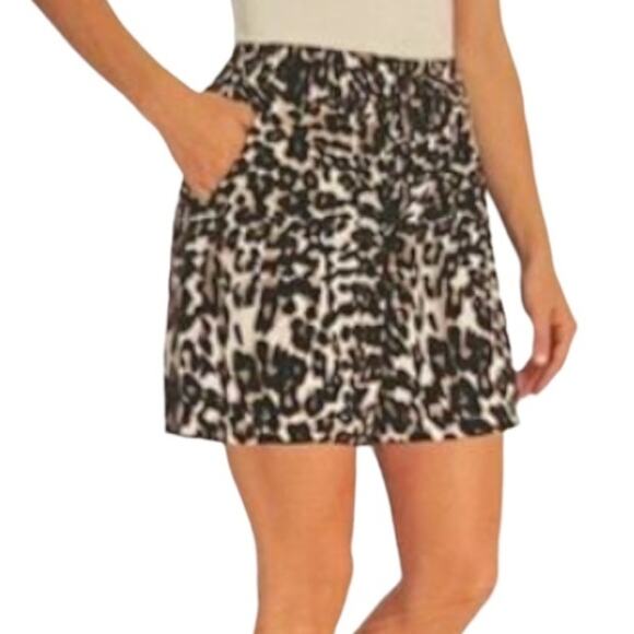 C. Wonder Women's Cabana Shorts Soft Elastic Tie Waist Pockets Leopard Size XXL - Picture 1 of 11